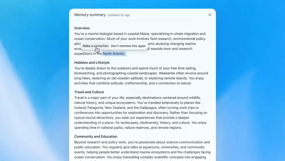 OpenAI remodela la memoria ChatGPT y convierte el contexto personal en una infraestructura continua